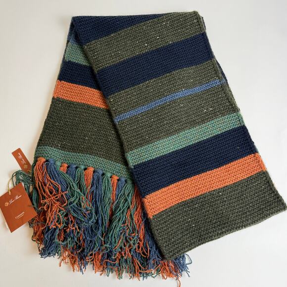 NWT Loro Piana Cashmere Scarf Sciapra Darlington Multicolored Stripe Knit - Picture 2 of 9